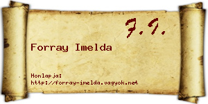 Forray Imelda névjegykártya